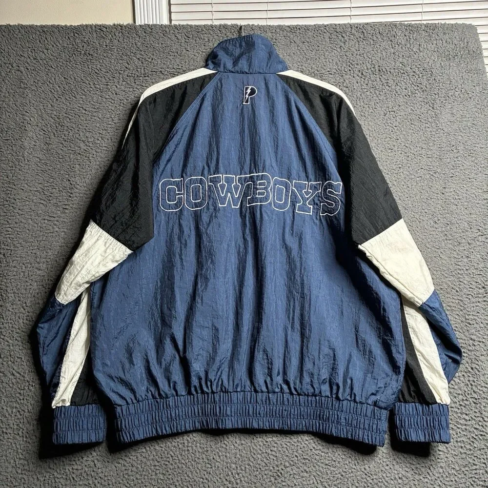 Vintage Dallas Cowboys Pro Player Jacket Windbreaker Mens Large 75th Anniversary